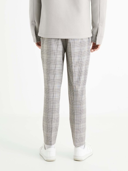 Celio Szürke férfi kockás nadrág Celio 24H Avocheck vágott nadrág