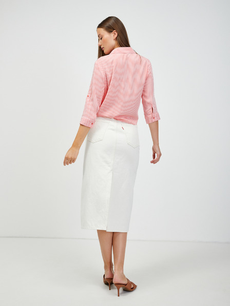 Orsay ORSAY fehér-piros csíkos női blúz csomóra kötve