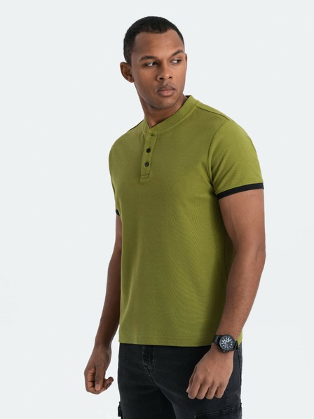 Ombre Clothing Világoszöld Férfi póló póló Ombre ruházat