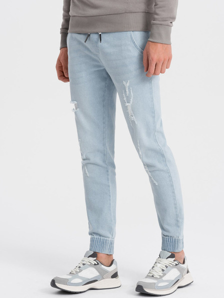 Ombre Clothing Világoskék férfi szakadt farmer Ombre Ruházat