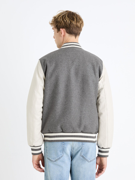 Celio Krémszürke és szürke férfi gyapjúkeverék bomber Celio Fuvarsi-tól
