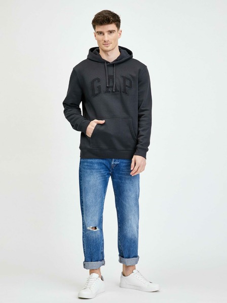 GAP Gap logós fleece pulóver kapucnival GAP
