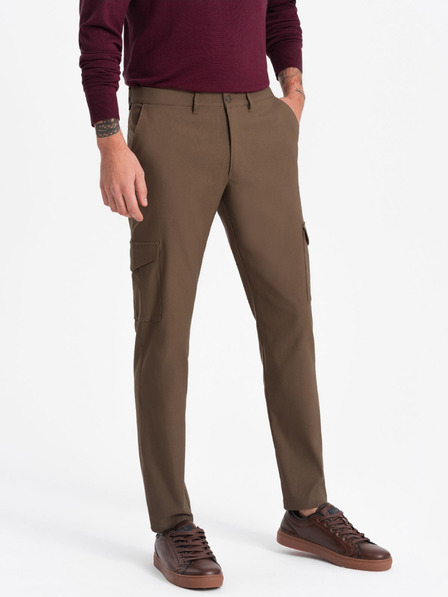 Ombre Clothing Khaki férfi cargo nadrág Ombre ruházat