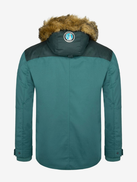 Kilpi Petrol színű férfi télikabát műszőrmével Kilpi ALPHA