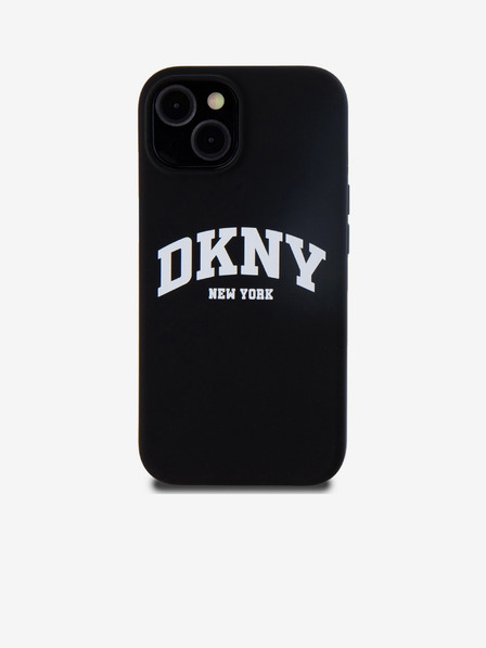 DKNY Folyékony szilikon Arch Logo MagSafe hátlap iPhone 15 készülékhez Fekete DKNY