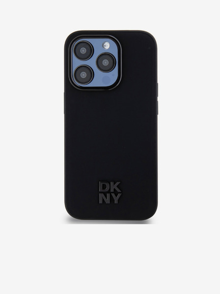 DKNY PU bőr Stack Logo Magsafe hátlap iPhone 15 Pro Fekete DKNY DKNY