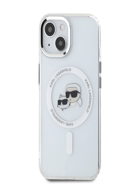 Karl Lagerfeld Karl Lagerfeld IML K&CH Heads fémkeretes MagSafe hátlap az iPhone 15 készülékhez Átlátszó