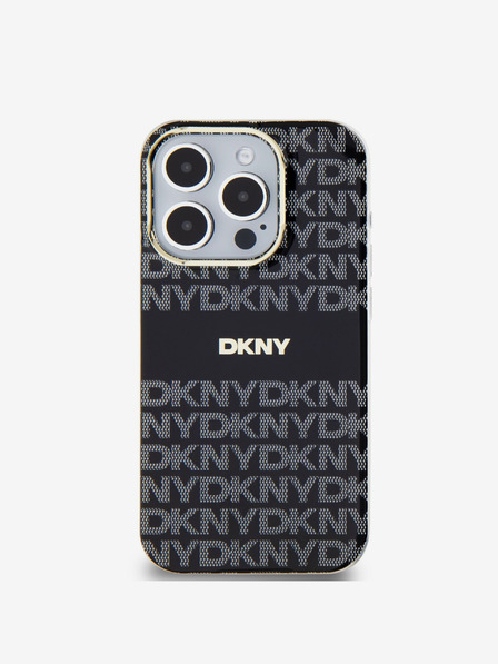 DKNY PC/TPU ismétlődő mintás, tónusos csíkos Magsafe hátlap iPhone 14 Pro fekete DKNY fekete DKNY