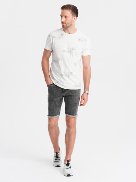 Ombre Clothing Férfi farmer short felhajtott szárral Ombre Clothing