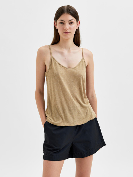 Selected Femme Bézs színű, vászonból készült tank top Selected Femme Ivy