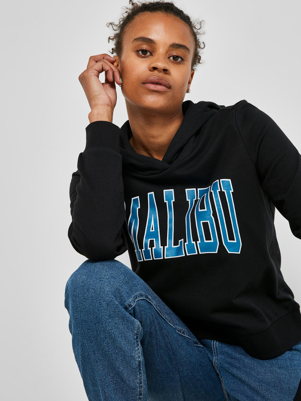 Noisy May Fekete kapucnis pulóver Noisy May Fame