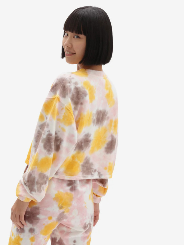 Vans VANS Grunge sárga és rózsaszín női batikolt pulóver