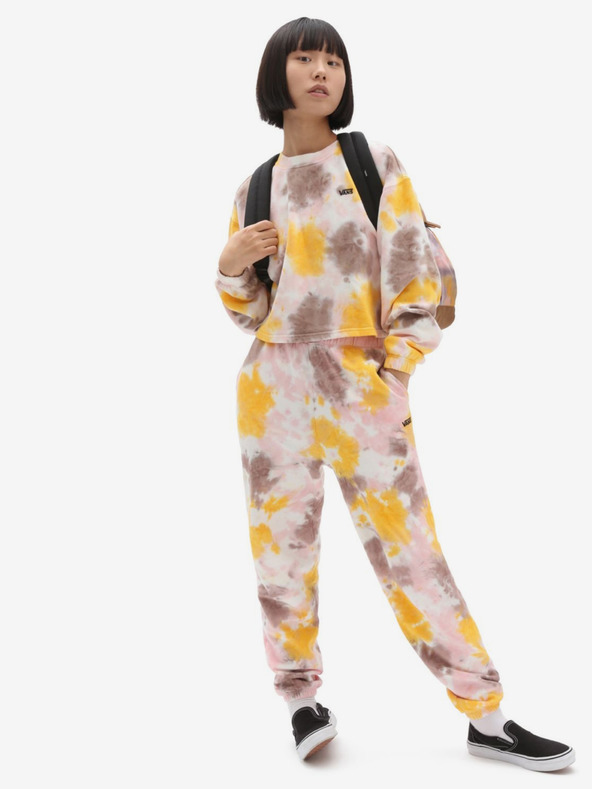 Vans VANS Grunge sárga és rózsaszín női batikolt pulóver