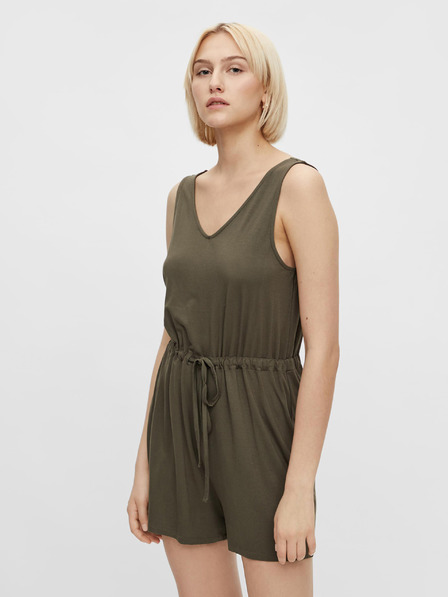 Pieces Khaki színű rövid pulóver nyakkendővel Pieces Neora