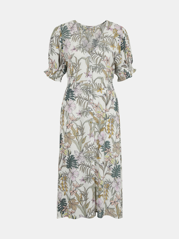 ONLY Zöld-fehér virágos midi ruha gombokkal ONLY Mars