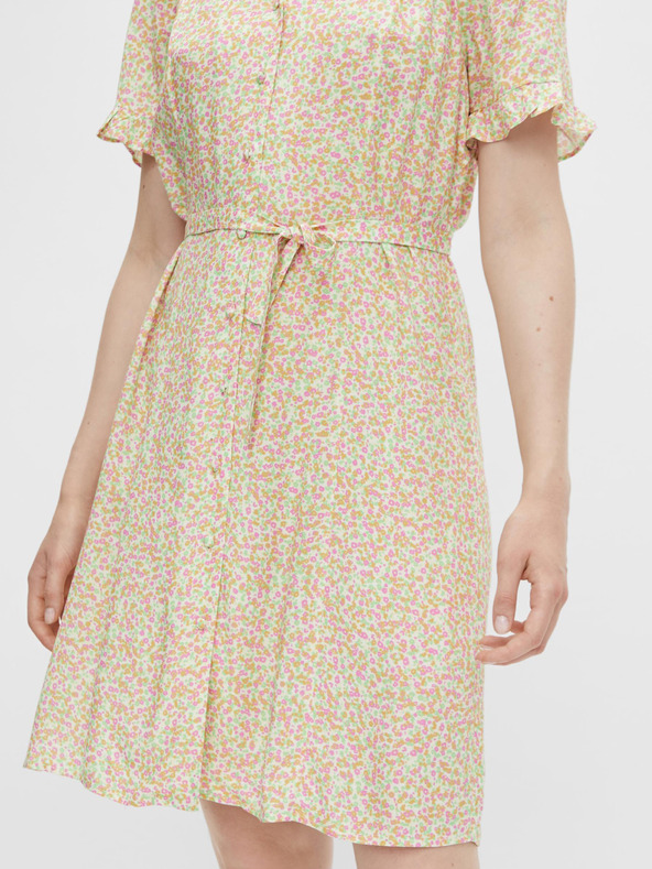 Pieces Pieces Timberly krémszínű, virágos, megkötős ruha Pieces Timberly