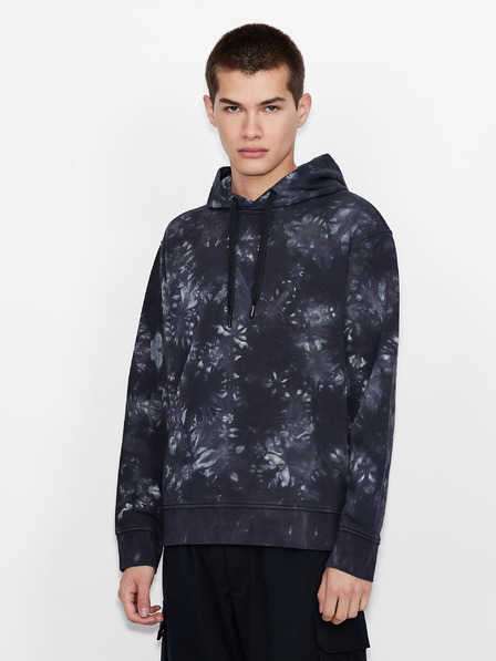 Armani Exchange Sötétkék férfi mintás kapucnis pulóver Armani Exchange