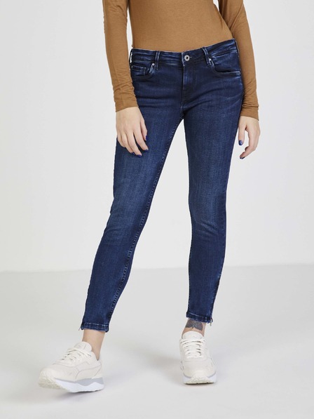 Pepe Jeans Sötétkék szűk szabású Pepe Jeans Lola Zip farmer
