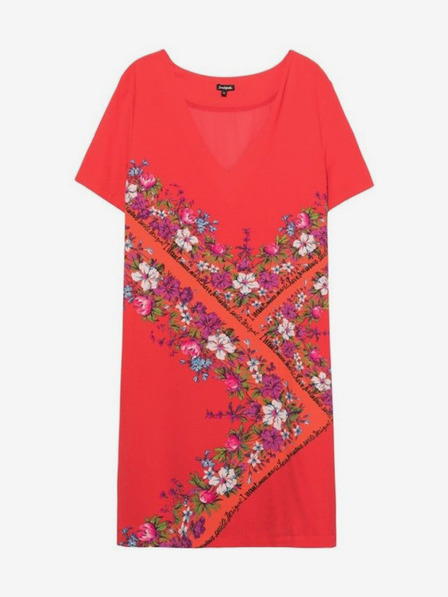 Desigual Piros női virágos ruha Desigual Vest Damis mellény Damis