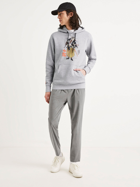 Celio Szürke férfi nyomtatott pulóver Celio TORC