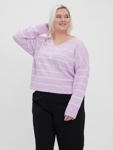 Vero Moda Curve Világos lila csíkos pulóver VERO MODA CURVE Doffy