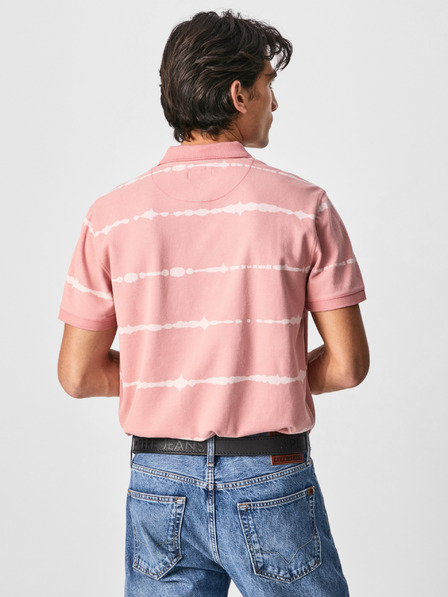 Pepe Jeans Rózsaszín férfi csíkos póló póló Pepe Jeans Farrell
