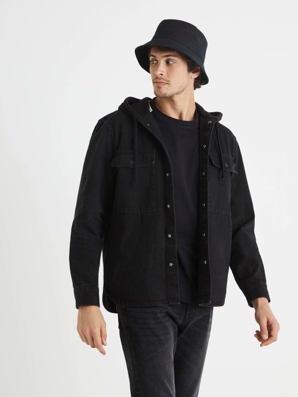 Celio Fekete férfi farmer ing Celio Bahooden