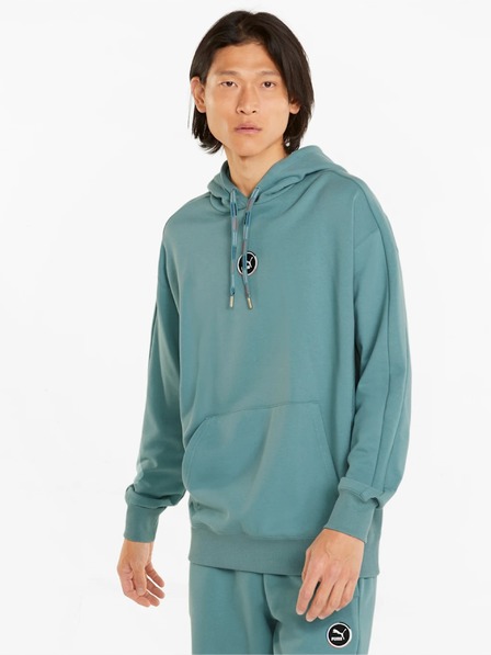 Puma Petrol színű férfi Puma Go For kapucnis pulóver