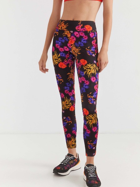 Desigual Fekete női virágos sportos leggings Desigual Run