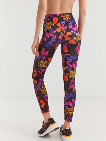 Desigual Fekete női virágos sportos leggings Desigual Run