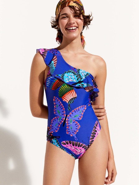 Desigual Desigual kék női mintás női egyrészes fürdőruha Ariel