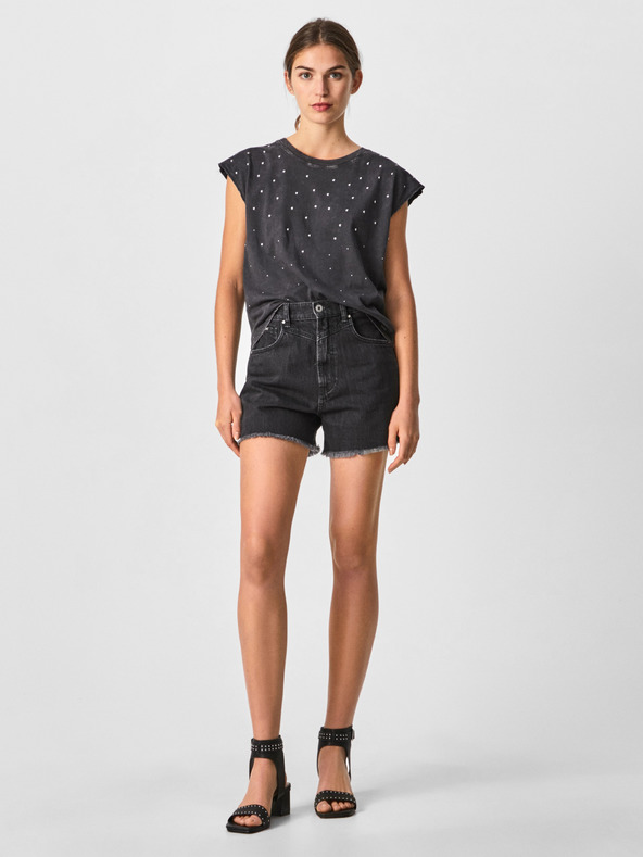 Pepe Jeans Sötétszürke Női farmer rövidnadrág Pepe Jeans Rachel