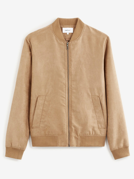 Celio Világosbarna férfi bomber szarvasbőrből Celio Budain