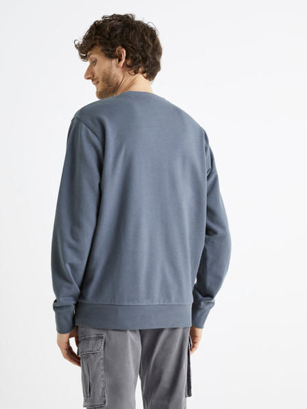 Celio Kék férfi Celio Begrif nyomtatott pulóver Celio Begrif
