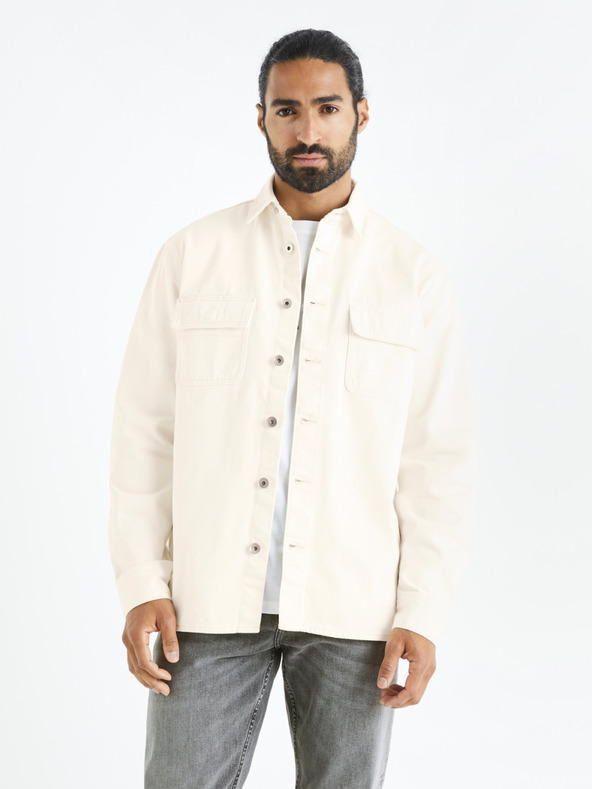 Celio Bézs színű férfi farmering Celio Battery