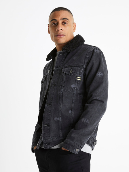 Celio Fekete férfi farmerdzseki műszőrmével Celio Batman