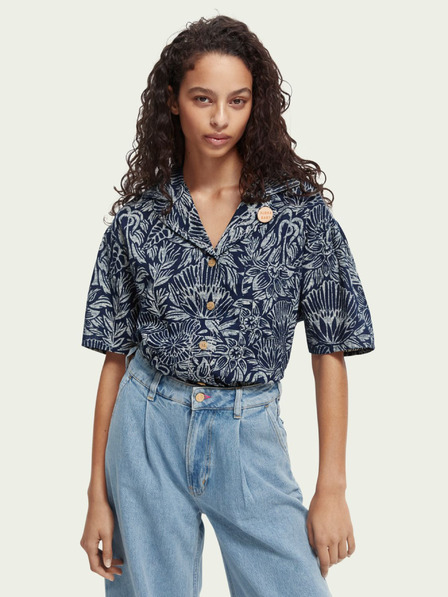Scotch & Soda Sötétkék női Scotch & Soda virágos póló