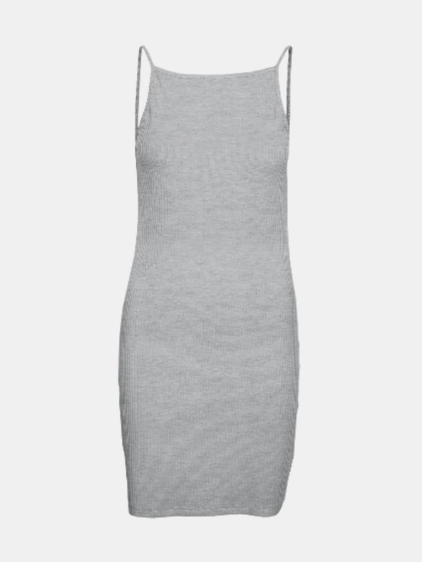 Noisy May Világosszürke bordázott ujjú ruha Noisy May Edda