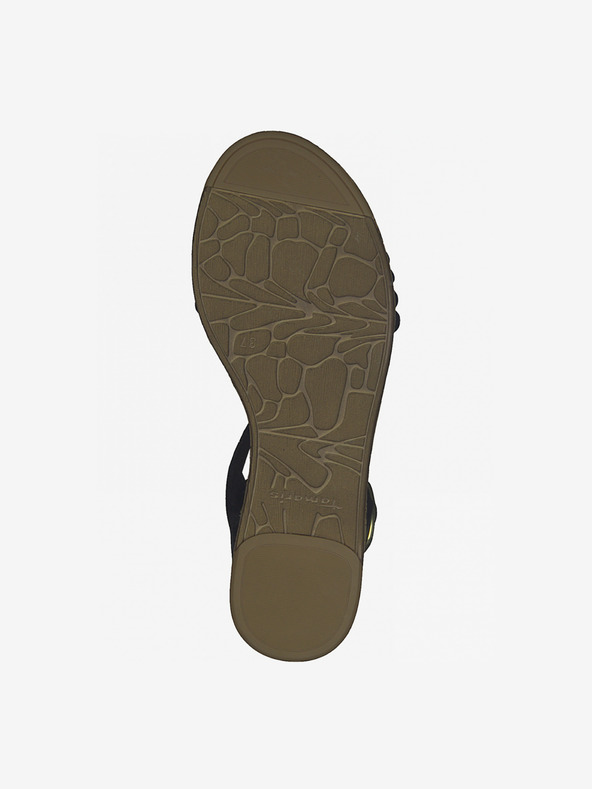 Tamaris Fekete bőr platform szandál Tamaris