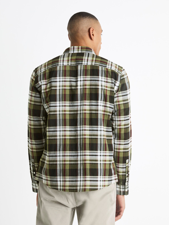 Celio Fehér-fekete férfi kockás ing Celio Bapop