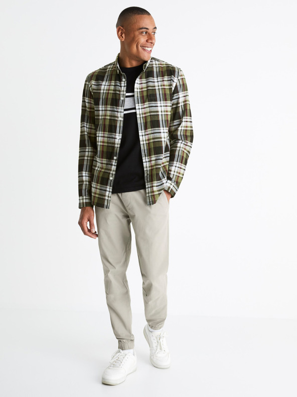 Celio Fehér-fekete férfi kockás ing Celio Bapop