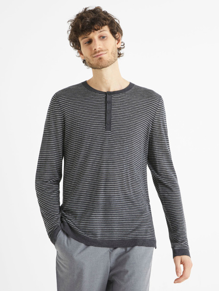 Celio Sötétszürke férfi Celio Bestripe csíkos pulóver