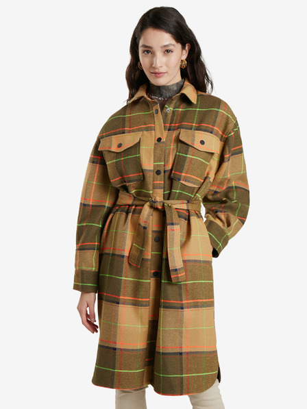 Desigual Barna női Desigual Abrig Checks kockás kockás kabát
