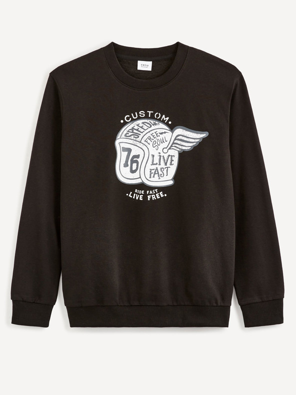 Celio Fekete férfi nyomtatott melegítőpulcsi Celio Beprice