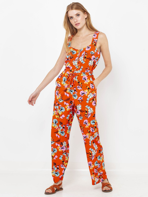 CAMAIEU Narancssárga virágos kezeslábas CAMAIEU