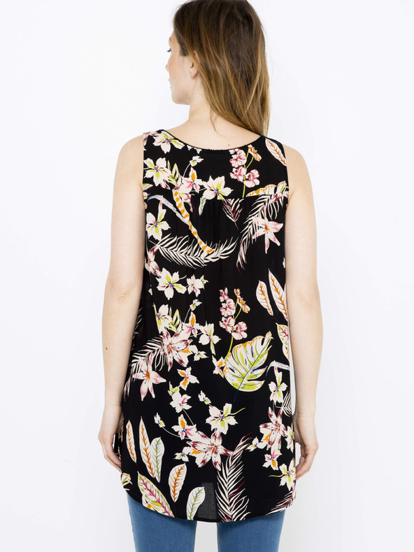 CAMAIEU Fekete virágos felső CAMAIEU