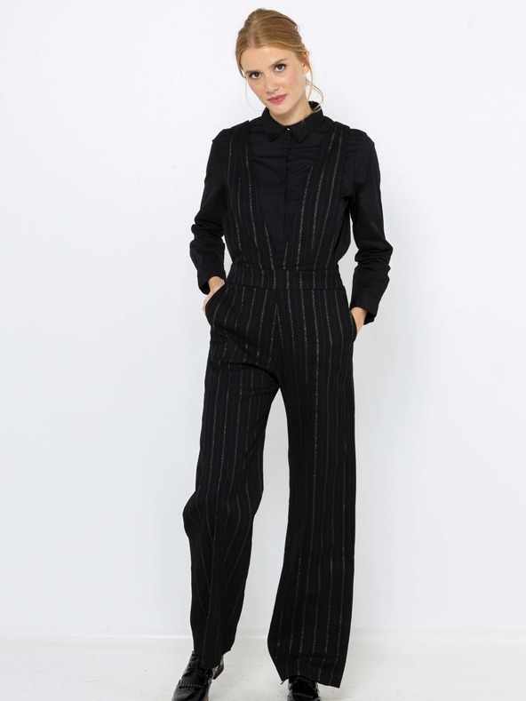 CAMAIEU Fekete csíkos kezeslábas CAMAIEU