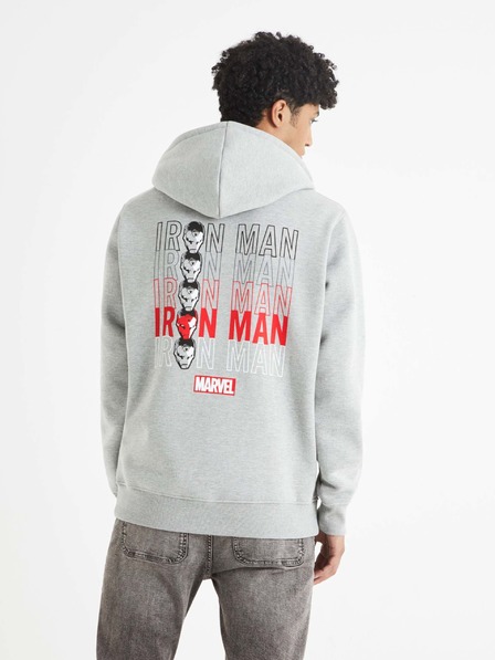 Celio Világosszürke férfi Celio Iron Man nyomtatott melegítőfelső
