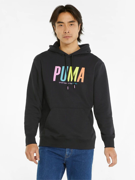 Puma Fekete férfi Puma kapucnis pulóver