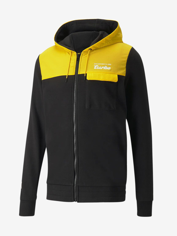 Puma Sárga és fekete férfi sportos kapucnis pulóver Puma